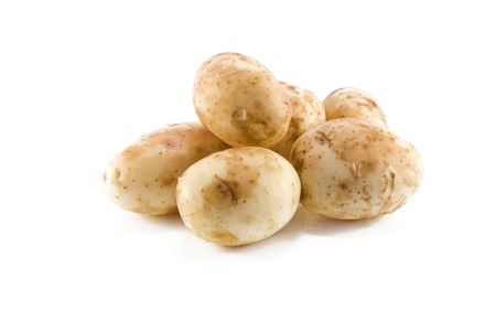 potatoes on a white backgroundの写真素材