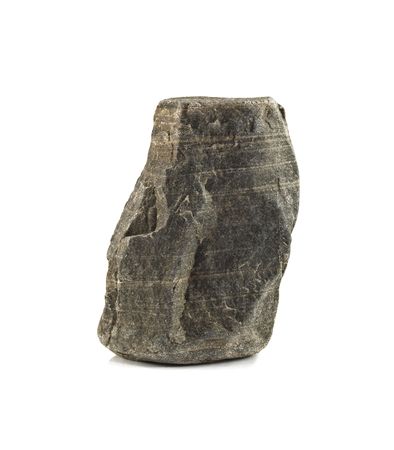 a stone is isolated on whiteの写真素材