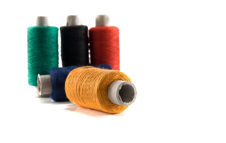 threads are isolated on a white backgroundの写真素材