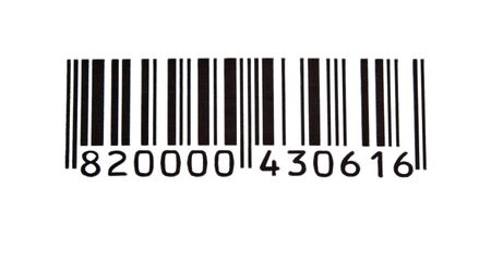high resolution bar code, isolated, close-up