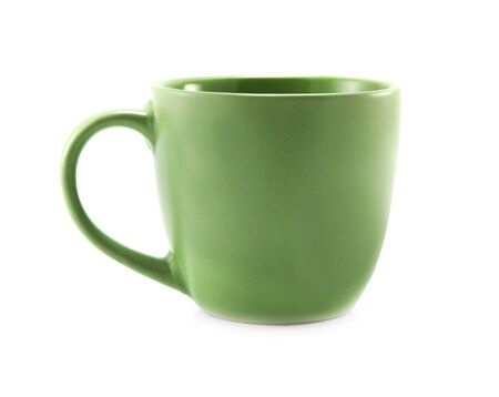 green cup isolated on a white backgroundの写真素材