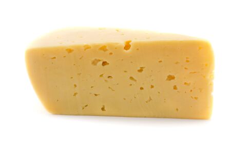 piece cheese isolated on whiteの写真素材