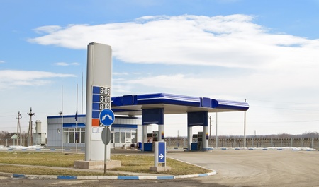 gas station on a background skyの写真素材