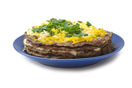 pancakes with liver. Close upの写真素材