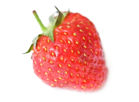 red strawberry isolated on whiteの写真素材