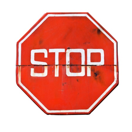 Isolated image of a Stop signの写真素材