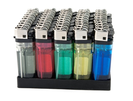 cigarette lighters isolated on a white backgroundの写真素材
