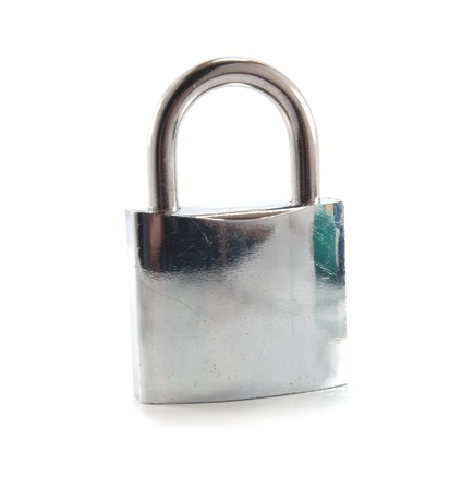padlock isolated on white background の写真素材