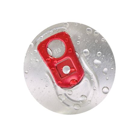 beer can top view isolated on white background 