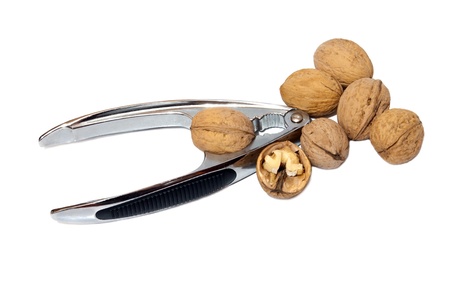 nutcracker and walnuts close up