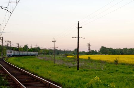 landscape with old railwayの写真素材
