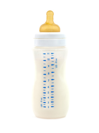 baby bottle isolated on white backgroundの写真素材