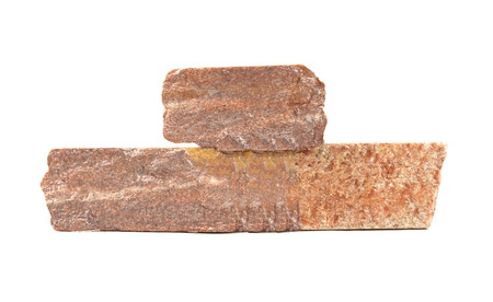 decorative stone tiles isolated on whiteの写真素材