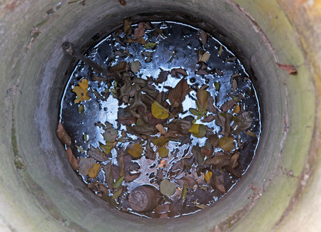 A stone water well