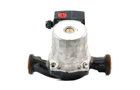a circulating pump for water heating systems, isolatedの写真素材