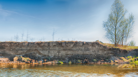 layer of soil beneath sectionの写真素材