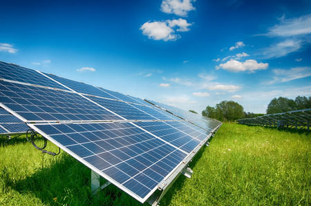 image of a big solar plantの写真素材