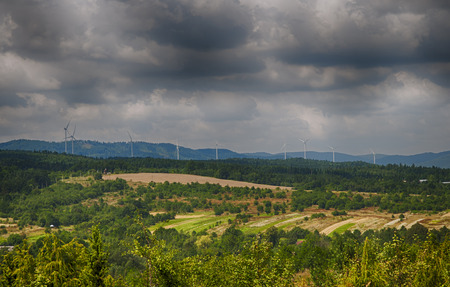 Windmills for electric power production on mountain