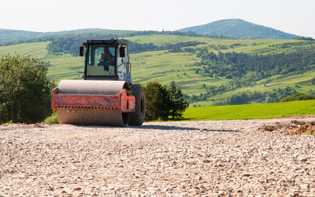 heavy vibration roller compactor. A close up
