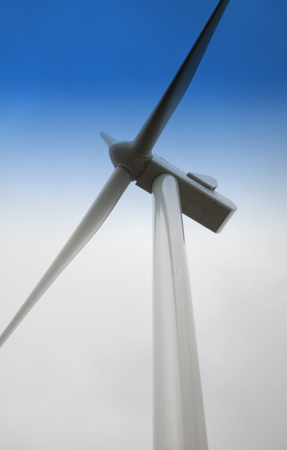 windmill against blue sky. A close upの写真素材