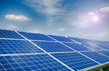 image of a big solar plantの写真素材