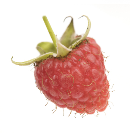 ripe raspberry isolated on white background