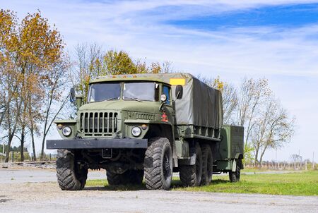 A military machine is involved in the Dombassi conflictの写真素材
