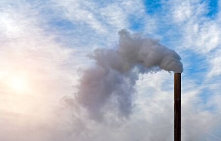 smoke, air emissions from an industrial pipe. Pollution of the environmen.の写真素材