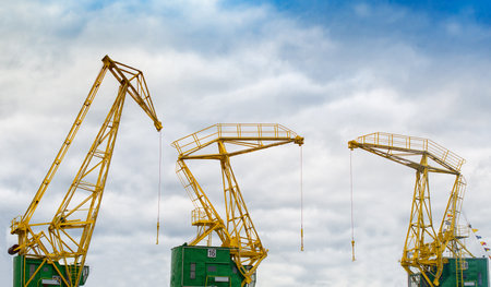 Port cranes on Szczecin Lasztownia island. Poland.