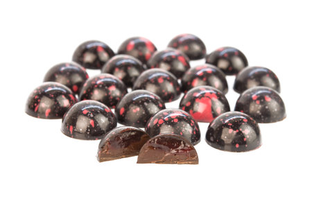 chocolate sweets isolated on a white backgroundの写真素材