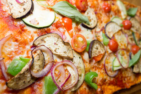 Close up italian pizza from above.の写真素材