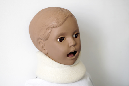 Simulation medicine model of a child for examination by students or pediatricians.の写真素材