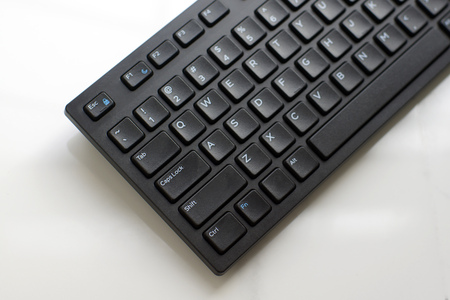 black keyboard of a computer closeupの写真素材