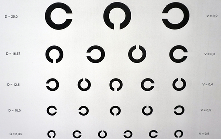 Eye Test Chart. Vision Exam. Optometrist Check. Medical Eye Diagnostic.  Sight, Eyesight. Optical Examination.の写真素材