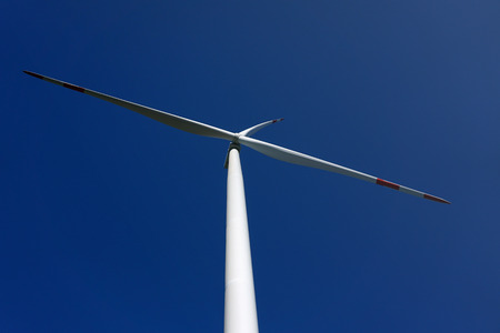 Eco power, wind turbines with blue sky. wind turbine for alternative electricity.renewable electric farm with sustainable eco-friendly technology using wind energy rotation for wind turbines renewableの写真素材