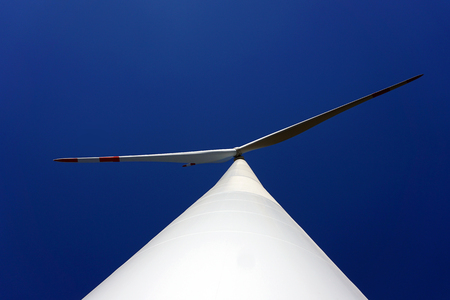 Eco power, wind turbines with blue sky. wind turbine for alternative electricity.renewable electric farm with sustainable eco-friendly technology using wind energy rotation for wind turbines renewableの写真素材