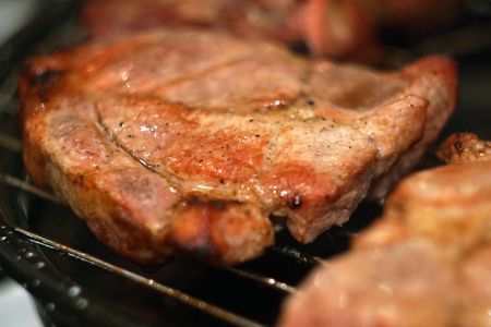 Marinated  grilled Steak On The Hot BBQ Charcoal Grill.の写真素材