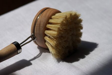 Eco bamboo clean brush. Zero waste, Plastic free. Sustainable lifestyle concept.の写真素材