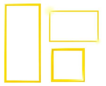 Set of three golden framesのイラスト素材