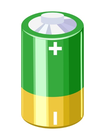 Illustration of battery on white backgroundのイラスト素材