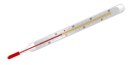mercury thermometer on white