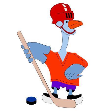 Funny character little goose in cartoon styleのイラスト素材