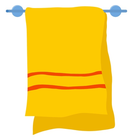 Hotel towel on a hanger on whiteのイラスト素材