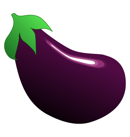 One big eggplant on the white backgroundのイラスト素材