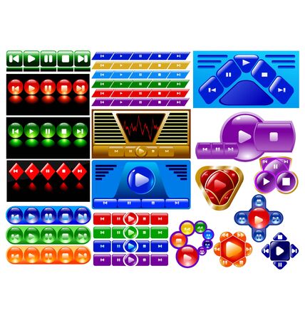 The set of the colored media barsのイラスト素材