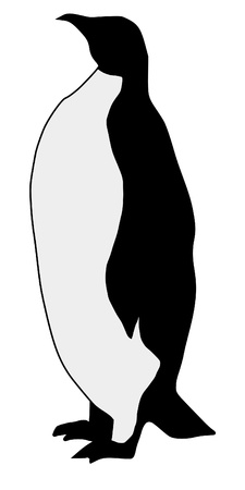 Illustration in style of black silhouette of penguinのイラスト素材