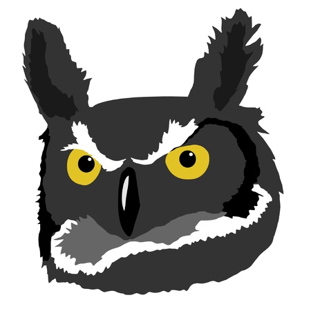 Illustration in style of colored silhouette of owlのイラスト素材