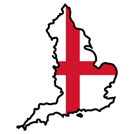 Illustration of flag in map of Englandのイラスト素材