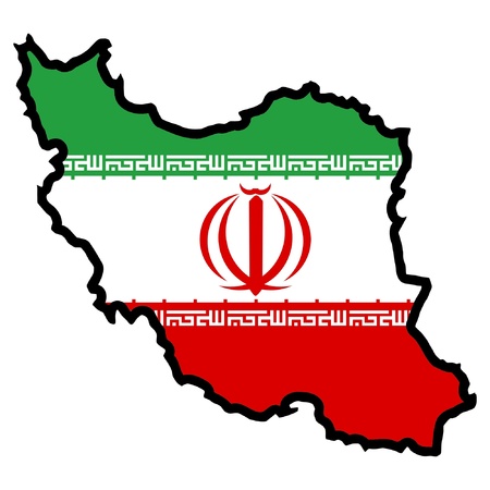 Illustration of flag in map of Iranのイラスト素材