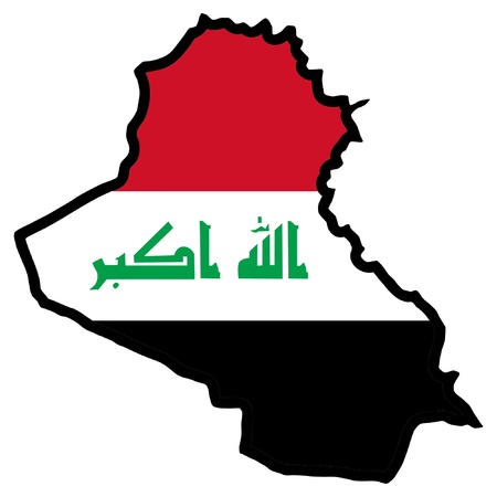 Illustration of flag in map of Iraqのイラスト素材
